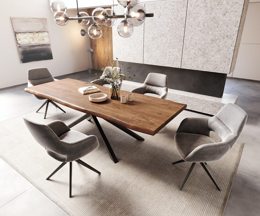 Table à manger rectangulaire en acacia 260×100 cm – marron