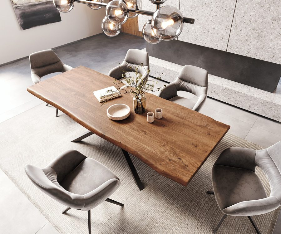 Table à manger rectangulaire en acacia 260×100 cm – marron
