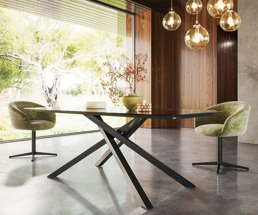 Table à manger ovale en verre 200×100 cm – noir