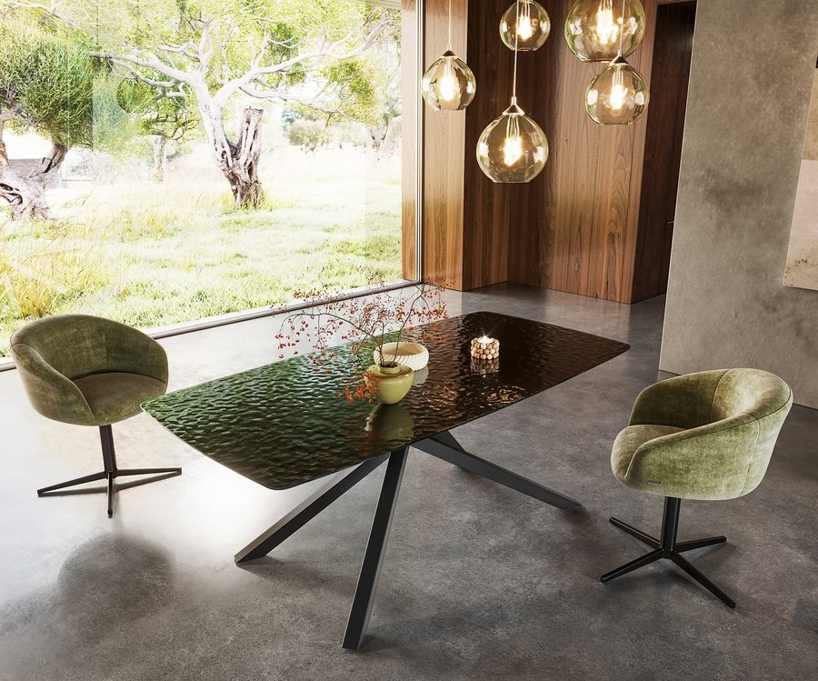 Table à manger ovale en verre 200×100 cm – noir