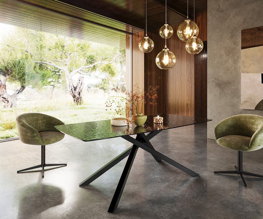 Table à manger ovale en verre 200×100 cm – noir