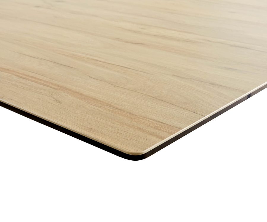 Table à manger extensible rectangulaire en céramique 300×100 cm – couleur chêne
