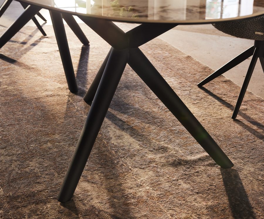 Table à manger ovale en céramique 280×130 cm – blanc/beige
