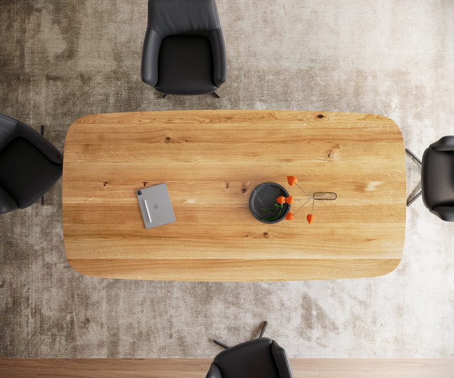 Table à manger ovale en chêne 240×120 cm