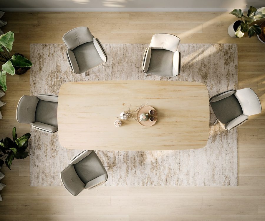 Table à manger ovale en céramique 260×120 cm – couleur chêne