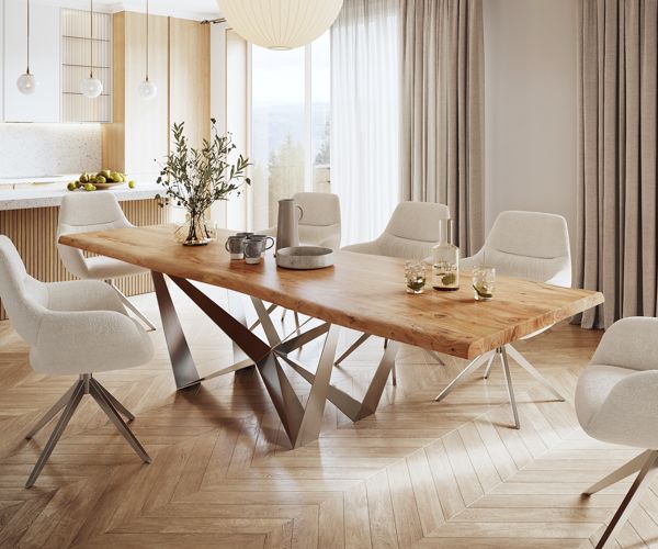 Table à manger rectangulaire en acacia 300×100 cm