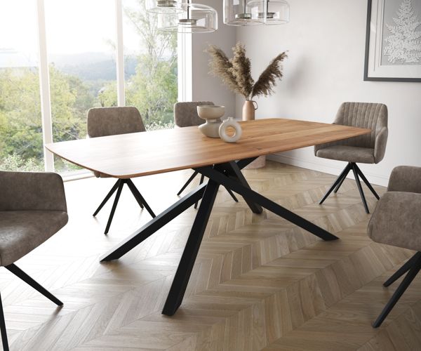 Table à manger ovale en acacia 200×100 cm