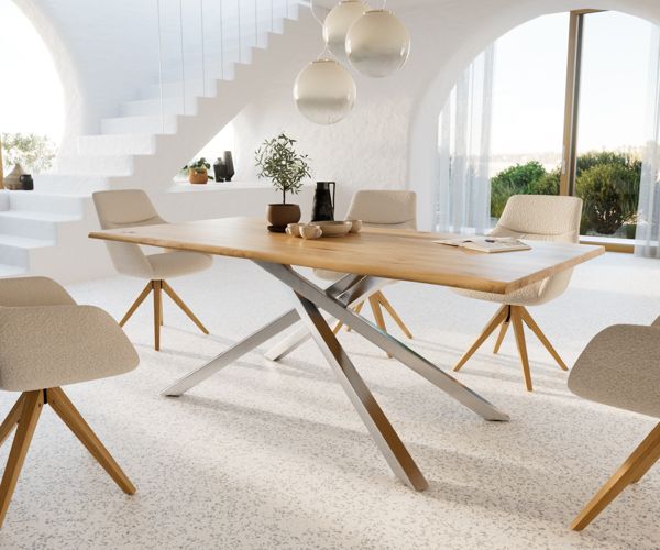 Table à manger rectangulaire en chêne 200×100 cm