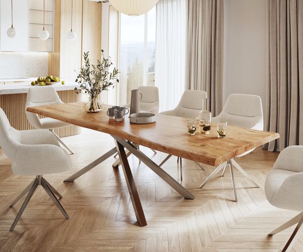 Table à manger rectangulaire en acacia 280×100 cm
