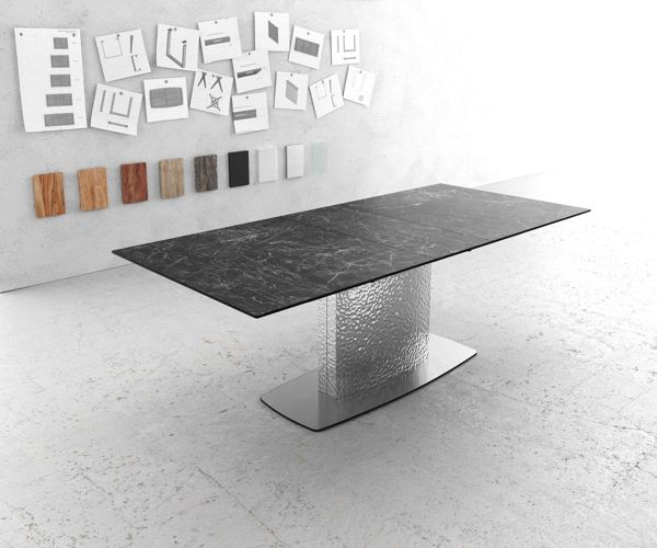 Table à manger extensible rectangulaire en céramique 220×100 cm – anthracite