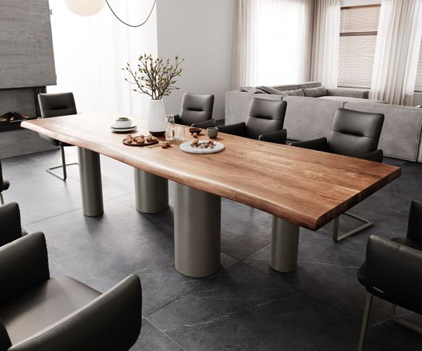 Table à manger rectangulaire en acacia 300×100 cm – marron