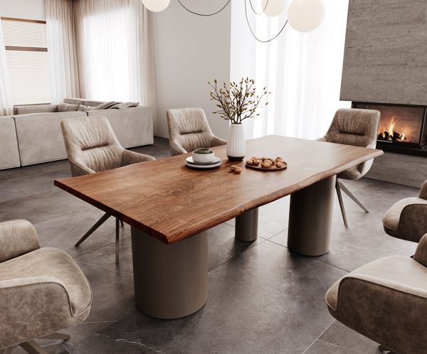 Table à manger rectangulaire en acacia 200×100 cm – marron
