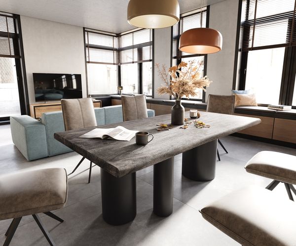 Table à manger rectangulaire en acacia 200×100 cm – platine