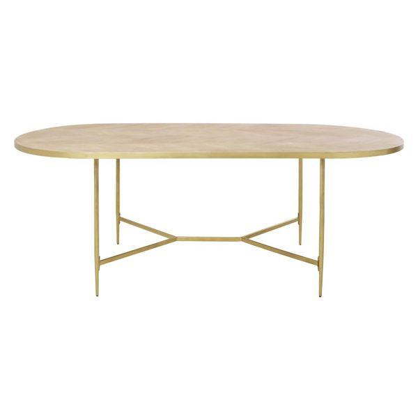 Table à manger ovale lattes en manguier 8/10 personnes L220